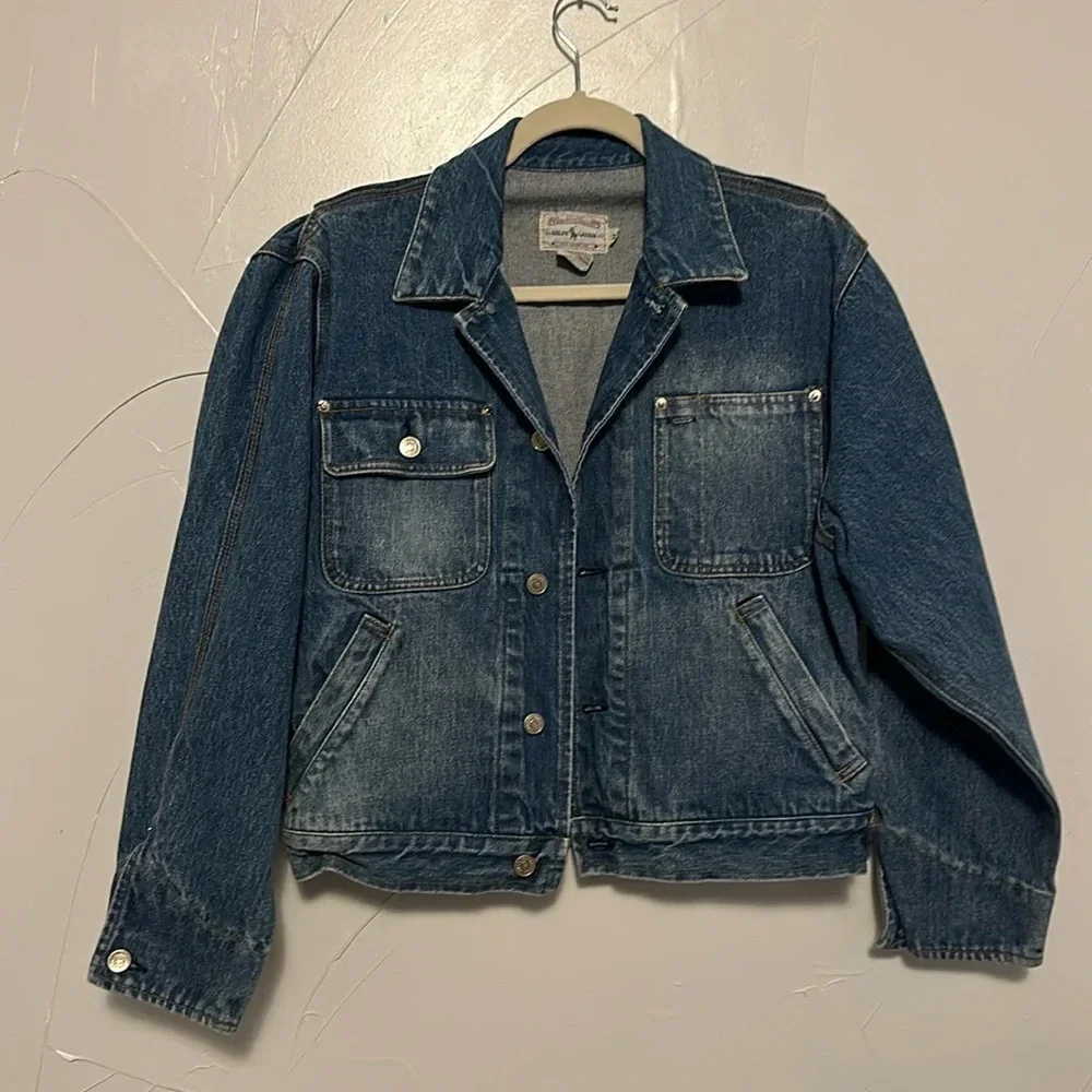 Ralph Lauren Vintage Chore American Flag Denim Jacket M - Picture 2 of 6